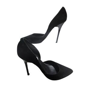 Steve Madden Varcityy Black Suede d'Orsay Pointed Toe Stiletto Pumps Size 9